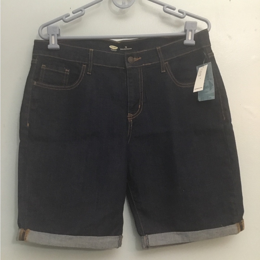 Old Navy Dark Indigo Rolled-Hem Denim Shorts